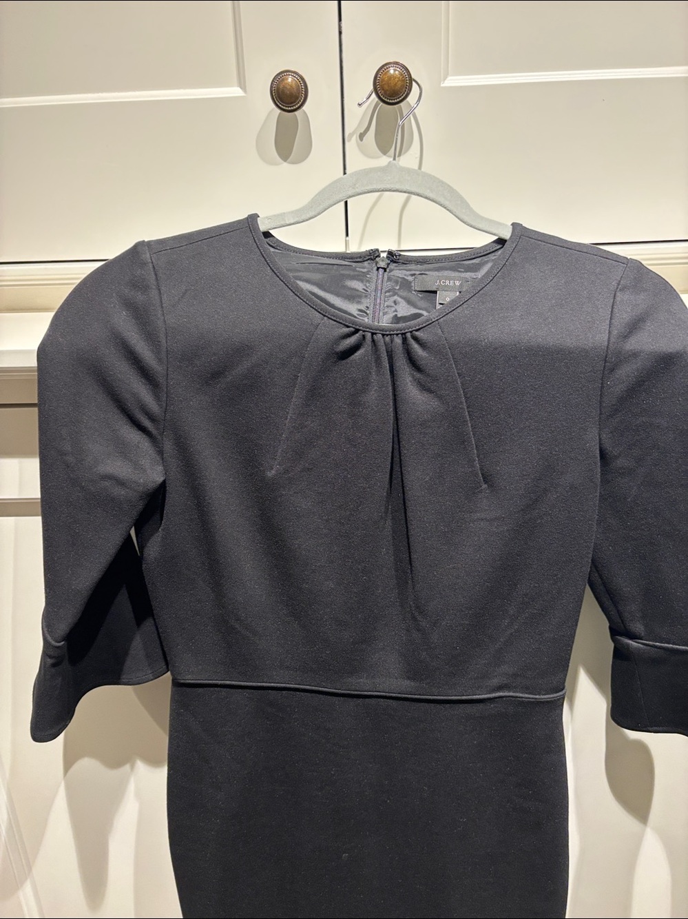 J. Crew Black Dress with Ruffle Sleeves - Picture 2 of 5